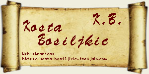 Kosta Bosiljkić vizit kartica